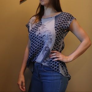 The Limited Sheer Patterned Casual Blouse